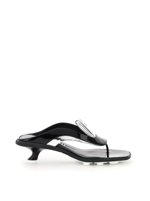 Miu Miu Logo Print Thong Sandals