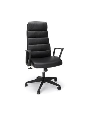 Basyx Bolster Bonded Leather Executive Chair Black - Hon