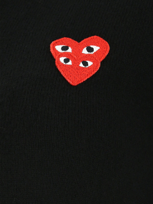 Comme Des Garçons Play V-neck Knitted Sweater