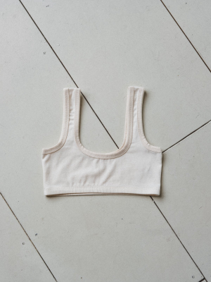 Wide-strap Bra In Cotton