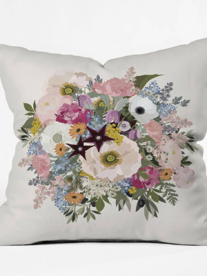 Iveta Abolina Eloise Crepe Square Throw Pillow Pink - Deny Designs