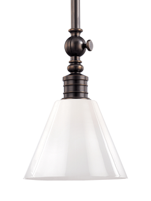 Hudson Valley Lighting Darien Pendant - Distressed Bronze & Opal Glossy