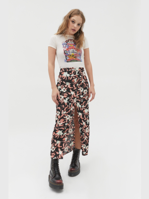 Uo Ruth Button-front Maxi Skirt