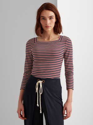 Striped Cotton-blend Top