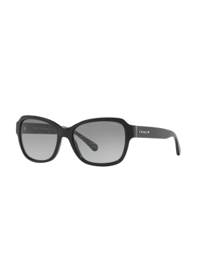 Coach Hc8232 551011 Female Rectangle Lifestyle Sunglasses Black