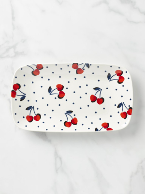 Vintage Cherry Dot Hors D'oeuvre Tray