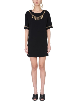 Moschino Logo Chain Neckline T-shirt Dress