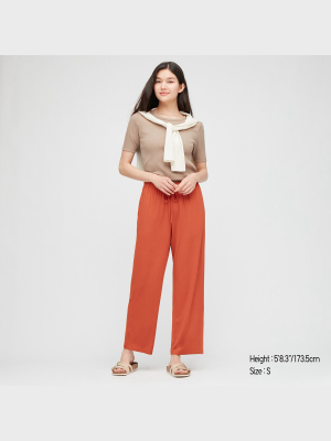 Women Drape Jersey Straight Pants