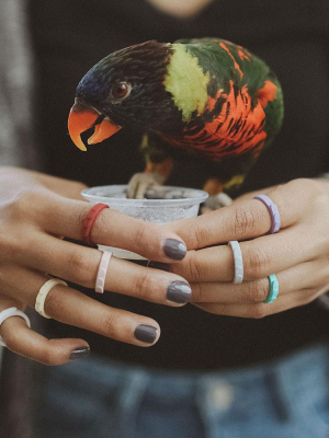 Feather Silicone Ring - Pink Sand