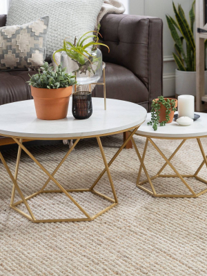 Geometric Wood Nesting Coffee Tables - Saracina Home