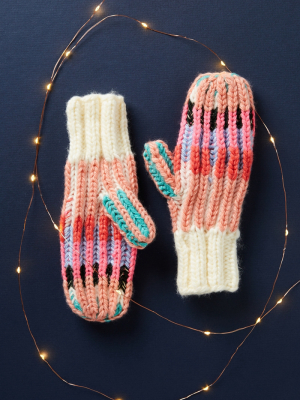 Painterly Cable-knit Mittens