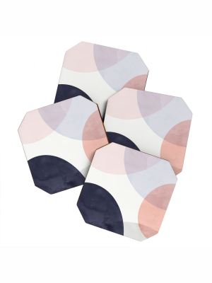 Emanuela Carratoni Pastel Shapes Coaster Set - Deny Designs