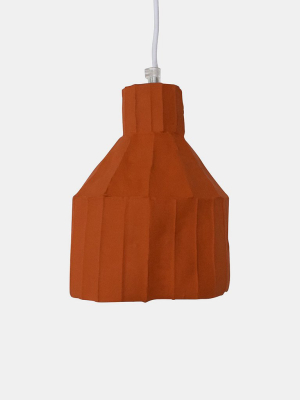 Burnt Orange Cylinder Paper Clay Pendant