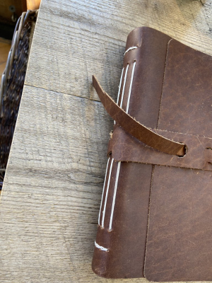 Large Leather Hand-bound Notebook - Cognac Tan