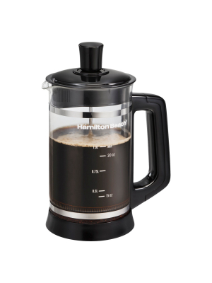 Hamilton Beach French Press Coffee Maker With Hot Chocolate Attachment- 40400