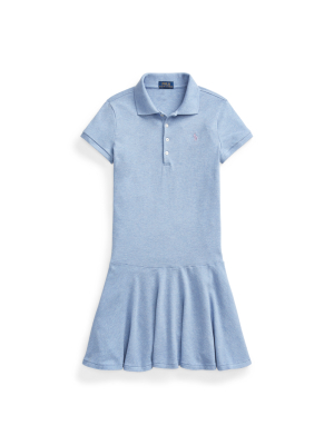 Stretch Cotton Mesh Polo Dress