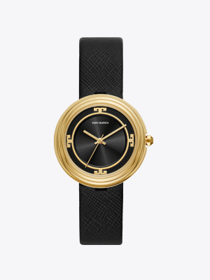 Bailey Watch, Black Leather/gold Tone/black, 34 Mm