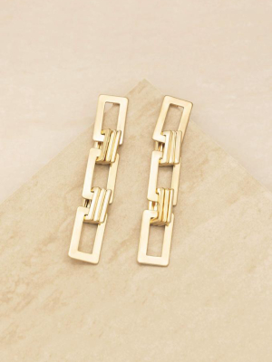 Odessa Dangle 18k Gold Plated Link Earrings