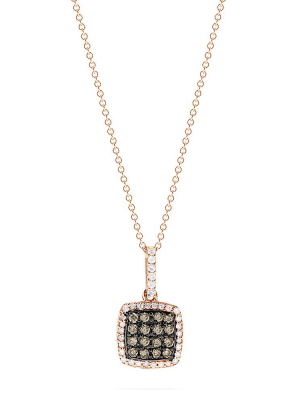 Effy 14k Rose Gold Espresso And White Diamond Pendant, 0.60 Tcw