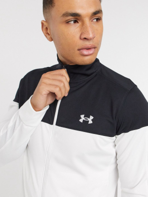 Under Armour Sportstyle Pique Track Jacket In White