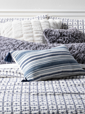 Oblong Stripe Decorative Throw Pillow Cream/navy - Threshold™