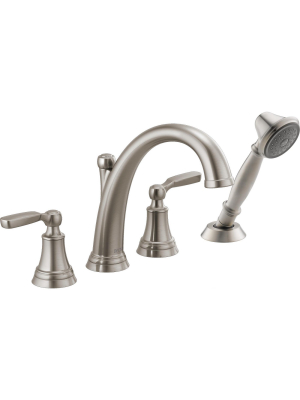 Delta Faucet T4732 Delta T4732 Woodhurst Widespread Deck Mounted Roman Tub Filler With Built-in Diverter - -