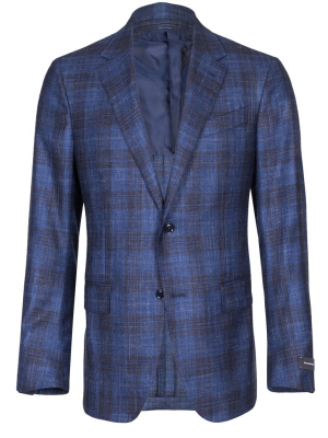 Zegna Blue Plaid Sport Coat