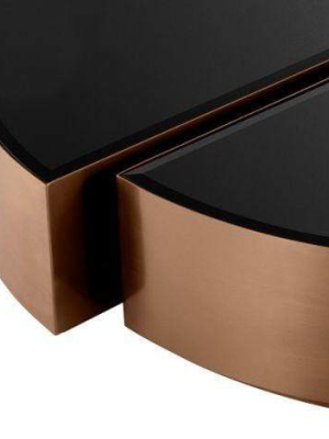 Eichholtz Astra Coffee Table - Set Of 2 - Copper & Black