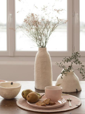 Felt Bell Vase Cover - White