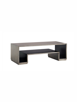 Holden Coffee Table In Tarnished Silver & Espresso Design By Redford House