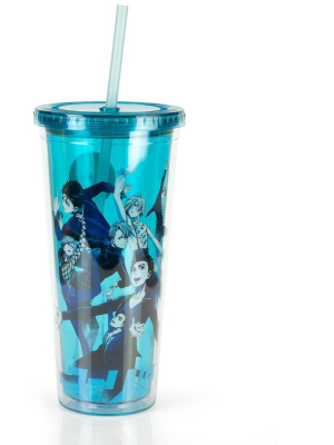 Just Funky Yuri On Ice Characters Plastic Tumbler Cup With Lid & Straw | Holds 16 Ounces