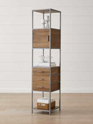 Knox Nickel Tall Narrow Storage Bookcase