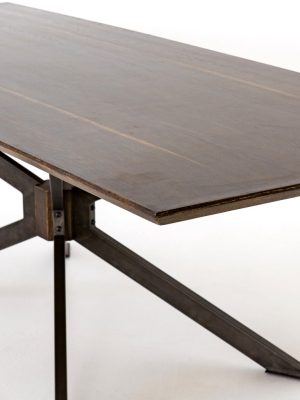 Spider Dining Table 94" In English Brown Oak