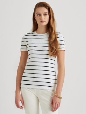 Striped Cotton-blend Tee