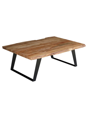 Solid Wood Live Edge Coffee Table - (16h X 45w X 31d) - Natural - Timbergirl