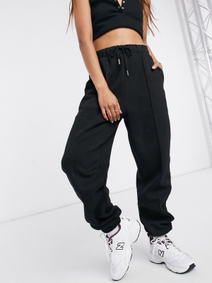 Asos Design Oversized Sweatpants With Pintuck In Black