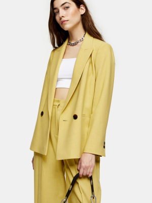 Lime Green Marl Double Breasted Blazer