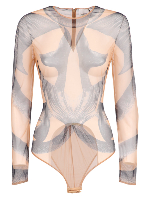 Burberry Mermaid Tail Print Tulle Bodysuit