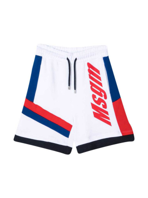 Msgm Kids Logo Print Drawstring Shorts