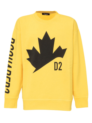 Dsquared2 Leaf Print Crewneck Sweatshirt