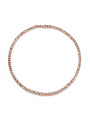 Saxon 18k Gold And All Diamond Mini Curb Link Necklace