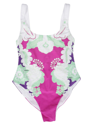 Valentino World Arazzo Print One-piece Swimsuit