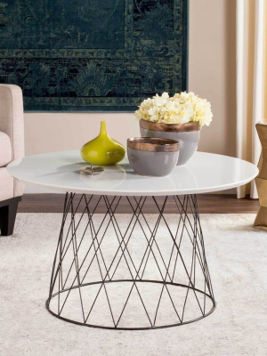 Rocky Lacquer Coffee Table White/black