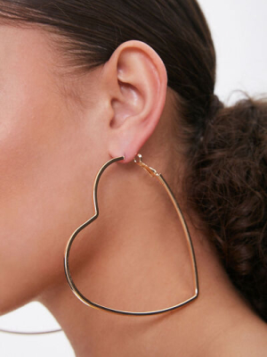 Heart-shaped Hoop Earrings