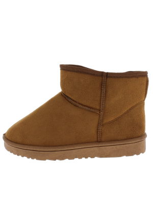 R001011 Camel Sherpa Lug Sole Pull On Ankle Boot