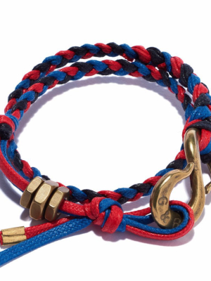 Braided Multi Color Waxed Cotton S Hook Wrap Bracelet