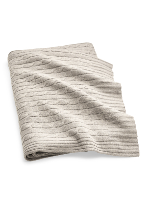 Cable Cashmere Throw Blanket