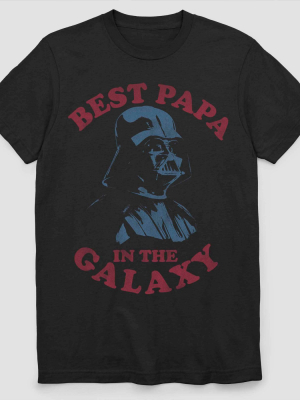 Men's Star Wars Darth Vader Best Papa In The Galaxy Short Sleeve Graphic T-shirt - Black