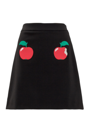 Boutique Moschino Apple Patch A-line Skirt