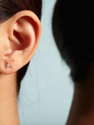 Small Opal Triangle Earrings